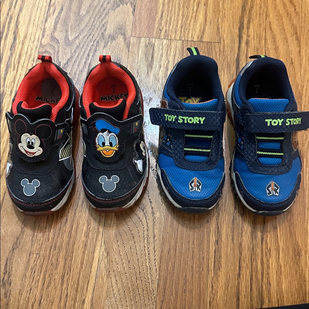 Disney Mickey and Toy Story Kids Sneakers - (SET of 2) Black and Blue